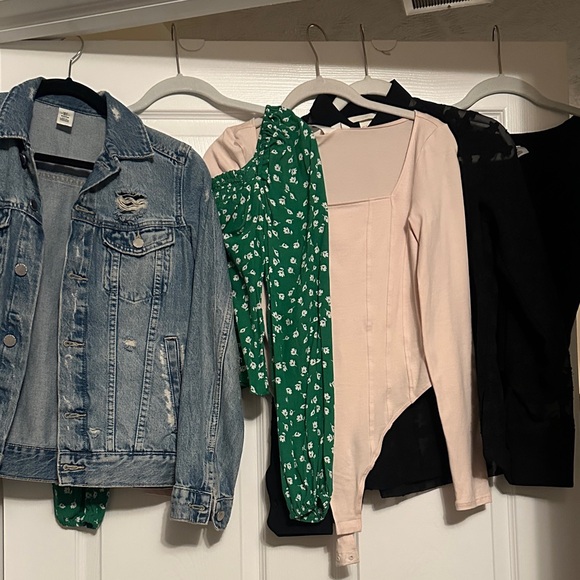 H&M Tops - H & M Lots of  Long Sleeve Women's Top & Jean Jacket,